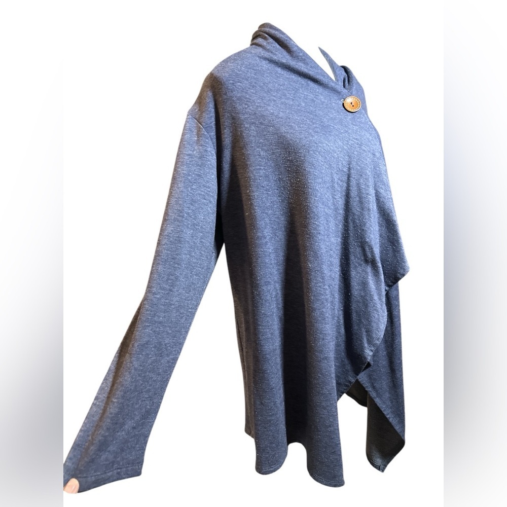 Bobeau Blue Sweater with Button Detail - Picture 6 of 8